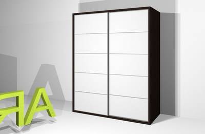 Klizni plakar Comfort 2294x1936x655/2K korpus wenge-front belo