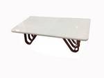 Klub sto C2100L 1300x700x395mm belo staklo