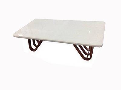 Klub sto C2100L 1300x700x395mm krem staklo
