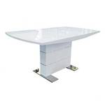 Trpezarijski sto MONA 120x90+40 beli visoki sjaj