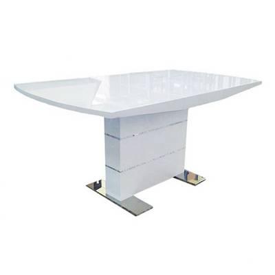 Trpezarijski sto MONA 120x90+40 beli visoki sjaj