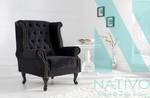 Fotelja CHESTERFIELD HIGH BLACK