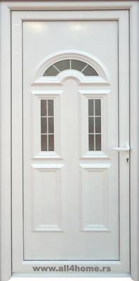PVC ulazna vrata bela, panel 8402