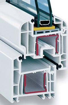 PVC balkonska vrata, bela, petokomorna 90x210 cm